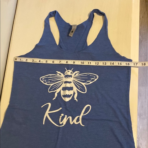 “BEE KIND” Heather Blue Tank - Picture 5 of 7